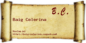 Baig Celerina névjegykártya